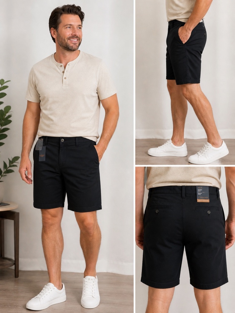 Men's Navy Blue Casual Shorts